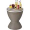 3 in 1 8 Gallon Patio Rattan Cooler Bar Table with Adjust Ice Bucket